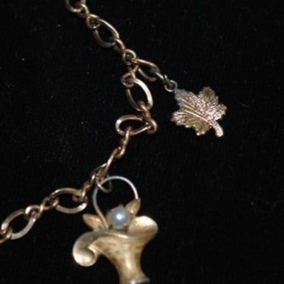 Vintage JC&Co Gold-filled Sterling Charm Bracelet Scarab Fob Sewing Mt. Rushmore - Picture 3 of 12